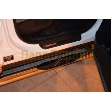 Пороги труба с проступью d76 для Kia Sorento Prime 2018-