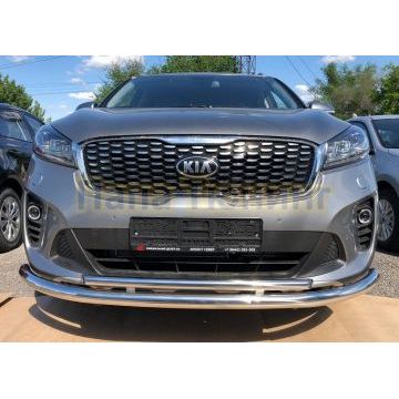 Защита переднего бампера двойная d60/42 для Kia Sorento Prime 2018-