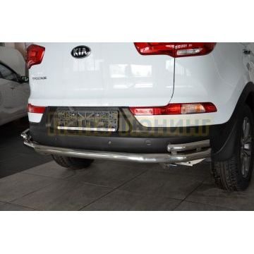 Защита заднего бампера угловая большая d60/42 для Kia Sportage 2010-2015