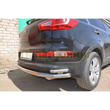Защита заднего бампера угловая большая d60/42 для Kia Sportage 2010-2015