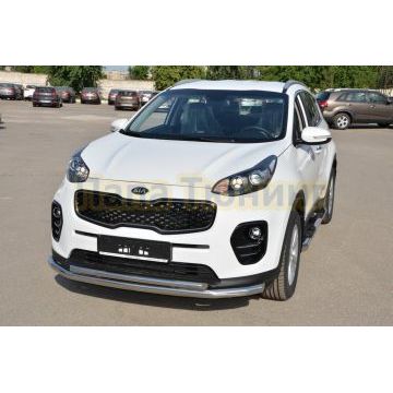 Защита переднего бампера двойная d60/42 для Kia Sportage 2016-2018