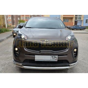 Защита переднего бампера двойная d60/42 для Kia Sportage 2016-2018
