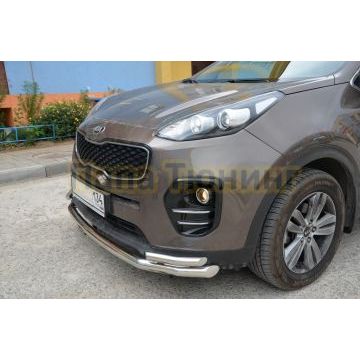 Защита переднего бампера двойная d60/42 для Kia Sportage 2016-2018