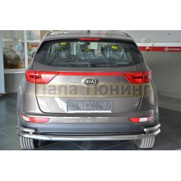 Защита заднего бампера дв угловая большая d60/42 для Kia Sportage 2016-2018