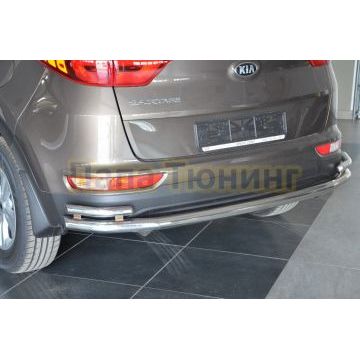Защита заднего бампера дв угловая большая d60/42 для Kia Sportage 2016-2018