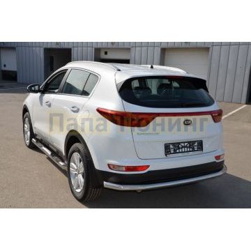 Защита заднего бампера угловая большая d60 для Kia Sportage 2016-2018