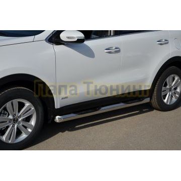 Пороги труба с проступью d76 для Kia Sportage 2018-2021