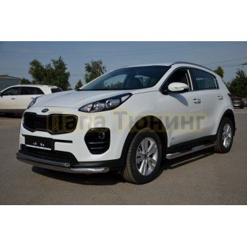 Пороги труба с проступью d76 для Kia Sportage 2018-2021