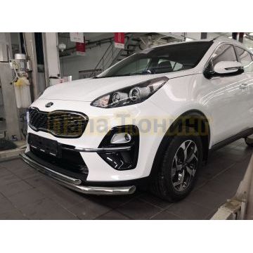 Защита переднего бампера двойная d60/42 для Kia Sportage 2018-2021