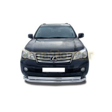 Защита переднего бампера (радиус) d76/75x42 овал для Lexus GX460 2009-2013