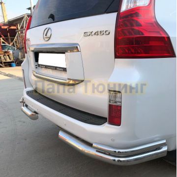 Защита заднего бампера угловая d76/42 для Lexus GX460 2009-2013