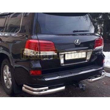 Защита заднего бампера угловая d76/42 для Lexus LX 570 2012-2015