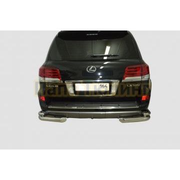 Защита заднего бампера угловая d76/42 для Lexus LX 570 SP 2015-