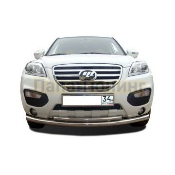 Защита переднего бампера (радиус) двойная d60/53 для Lifan X60 2011-2016 Защита переднего бампера (радиус) двойная d60/53 для Lifan X60 2011-2016