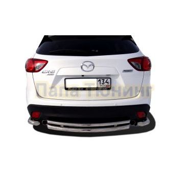 Защита заднего бампера двойная d60/42 для Mazda СХ-5 2013-2017