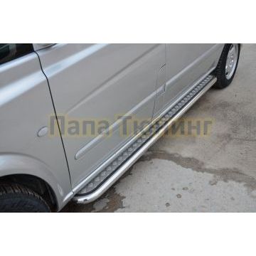 Пороги с накладным листом d53 для Mercedes-Benz Vito 2003-2014