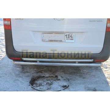 Защита заднего бампера двойная d60/42 для Mercedes-Benz Vito 2014- Защита заднего бампера двойная d60/42 для Mercedes-Benz Vito 2014-