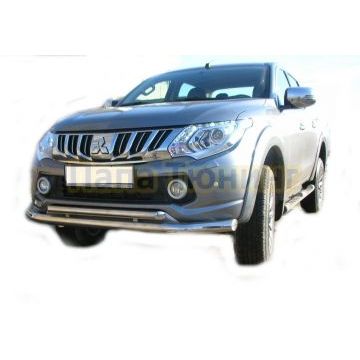Защита переднего бампера d76/60 для Mitsubishi L200 2015-2018
