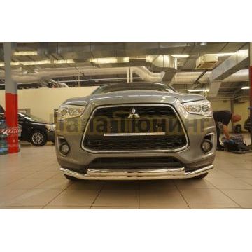 Защита переднего бампера двойная d60/42 для Mitsubishi ASX 2013-2016