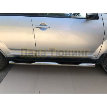 Пороги труба с проступью d76 для Mitsubishi Outlander XL 2006-2009