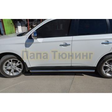 Защита штатного порога d60 для Mitsubishi Outlander 2014-2015 Защита штатного порога d60 для Mitsubishi Outlander 2014-2015