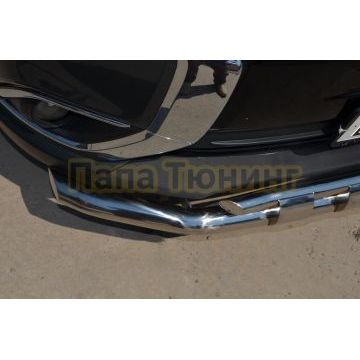 Защита переднего бампера двойная с перемычками d60/42 для Mitsubishi Outlander 2015-2018