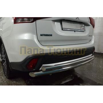 Защита заднего бампера двойная d60/42 для Mitsubishi Outlander 2018-