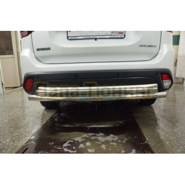 Защита заднего бампера двойная d60/42 для Mitsubishi Outlander 2018-