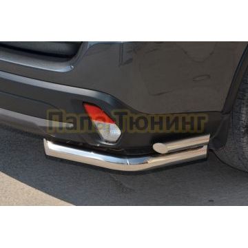 Защита заднего бампера двойная угловая d60/42 для Mitsubishi Outlander 2015-2018