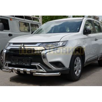 Защита переднего бампера G d60/60 для Mitsubishi Outlander 2018-