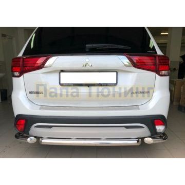 Защита заднего бампера центральная d60 для Mitsubishi Outlander 2018-