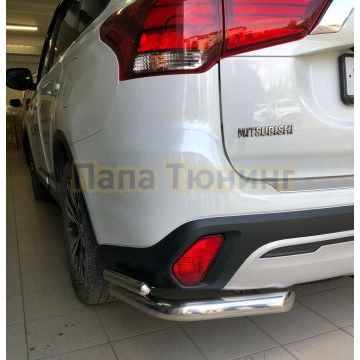 Защита заднего бампера двойная угловая d60/42 для Mitsubishi Outlander 2018-