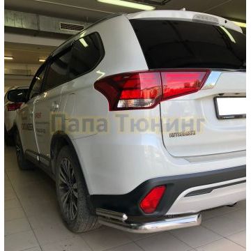 Защита заднего бампера двойная угловая d60/42 для Mitsubishi Outlander 2018-