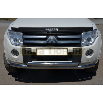 Защита переднего бампера двойная d76/60 для Mitsubishi Pajero 4 2006-2017