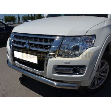 Защита переднего бампера d76 для Mitsubishi Pajero 4 2006-2017