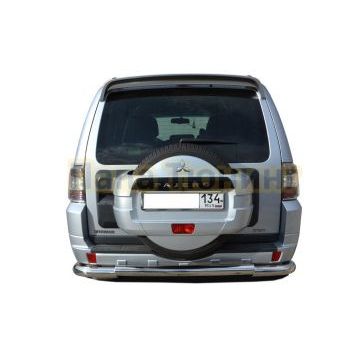 Защита заднего бампера большая угловая d76 для Mitsubishi Pajero 4 2006-2017