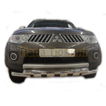 Защита переднего бампера (G ) d76 для Mitsubishi Pajero Sport 2008-2016