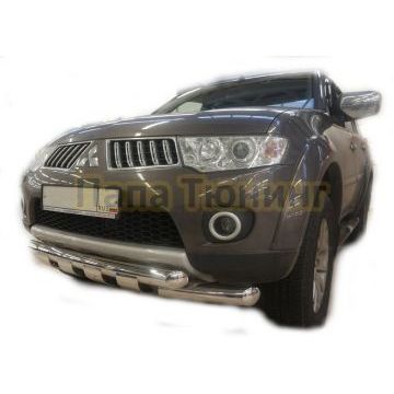 Защита переднего бампера (G ) d76 для Mitsubishi Pajero Sport 2008-2016