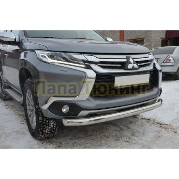 Защита переднего бампера d76 для Mitsubishi Pajero Sport 2016-2021