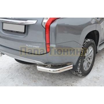 Защита заднего бампера угловая d76 для Mitsubishi Pajero Sport 2016-2021