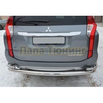 Защита заднего бампера угловая двой большая d76/42 для Mitsubishi Pajero Sport 2016-2021