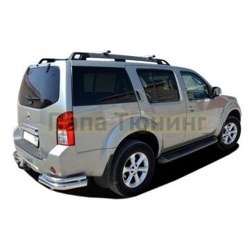Защита заднего бампера угловая d76/42 для Nissan Pathfinder 2010-2014