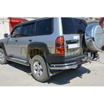 Защита заднего бампера угловая двойная d76/42 для Nissan Patrol 1997-2009 Защита заднего бампера угловая двойная d76/42 для Nissan Patrol 1997-2009