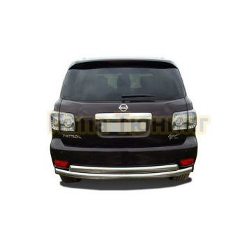 Защита заднего бампера (радиус) d75х42/75х42 для Nissan Patrol 2010-2013