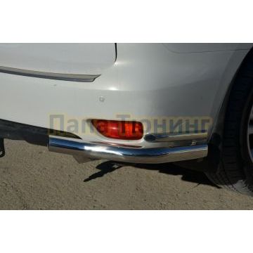 Защита заднего бампера угловая двойная d76/42 для Nissan Patrol 2010-2013