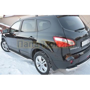 Пороги с накладным листом d53 для Nissan Qashqai+2 2009-2014