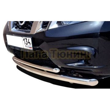 Защита переднего бампера двойная (радиус) d60/42 для Nissan Terrano 2015-