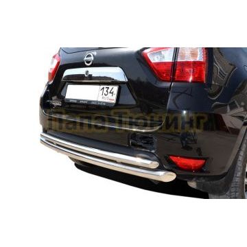 Защита заднего бампера двойная (радиус) d60/42 для Nissan Terrano 2014-