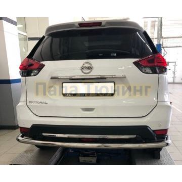 Защита заднего бампера угловая большая d60 для Nissan X-trail 2018- (Т32)