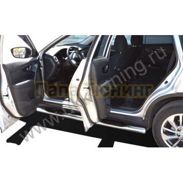 Пороги труба с проступью d76 для Nissan X-trail 2018-